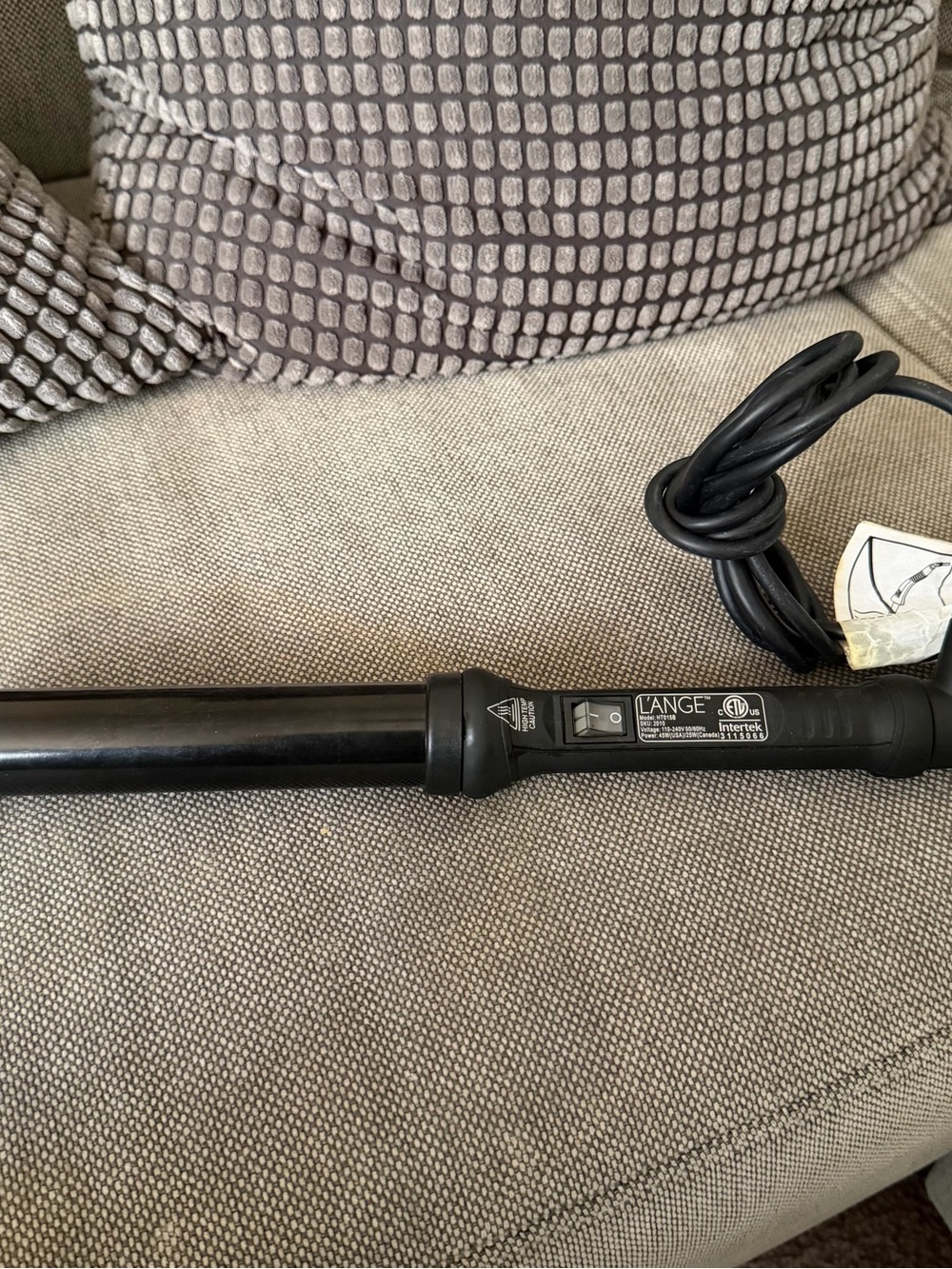 Lange Black Ceramic Curling Iron with Swivel Cord